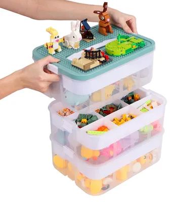Productafbeelding van Omgoods - 3-Laags Opbergdoos voor Lego met Compartimenten