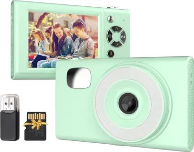 Produktbild von 1080P Digitalkamera, Digitale Videokamera, 48 MP, 2,8 Zoll IPS-Bildschirm, Autofokus, 16-facher Zoom, eingebautes LED-Fuelllicht, Akku mit 32 GB TF-Karte, USB-Kartenleser, Geburtstags- und Weihnachtsgeschenk fuer Teenager, Studenten, Freunde