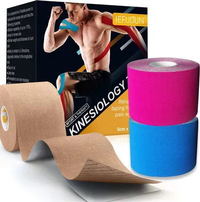 Image de Kinesiology Tape Sport Tape Physiotape Fix Bandage 5m x 5cm Imperméable Sans Latex, Quantité:1 Rouleau, Couleur:Bleu