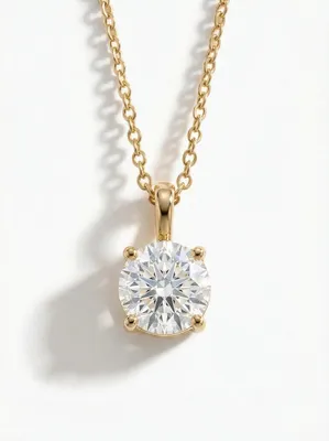 Produktbild von Lundholm Halskette Damen Vergoldet Rosalie – Edelstahl 2.5 Micron PVD Gold Plated 40cm mit Zirkonia Anhänger – Hypoallergen Wasserfest Schmuck