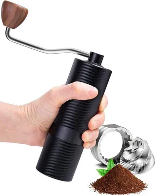 Obrázek produktu pro Ruční mlýnek na kávu z nerezové oceli s kuželovým mlecím mechanismem a numerickým nastavením