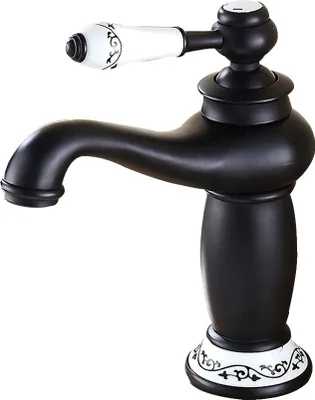 Immagine prodotto di Rubinetto da bagno antico, materiale in ottone, comando monocomando, nero, ottone