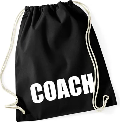 Produktbild von Huuraa Turnbeutel Coach Training 12 Liter Black Baumwolle Rucksack Geschenkidee