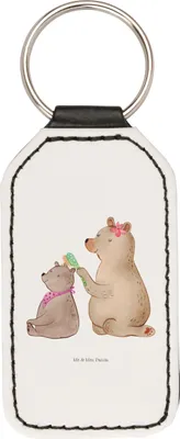 Produktbild von Mr. & Mrs. Panda Schlüsselanhänger Bär Kind - Weiß - Geschenk, Tochter, kunstleder, Muttertag, Taschenanhänger, schlüssel anhänger, Mit Spruch, Mama, Mutti, schlüsselbund
