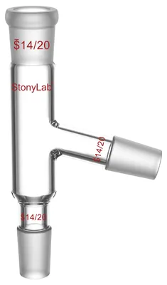 3-Wege Destillationsadapter, Borosilikatglas, 14/20 Schliff, 30 g