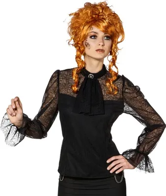 Produktbild von Spitzenbluse schwarz, Größe:46/48