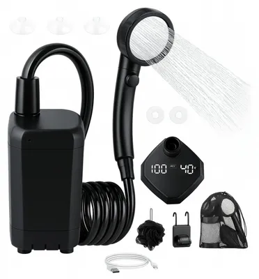 Image de GOTEL Carruzzo Q16G2 Douche de camping rechargeable avec éclairage LED