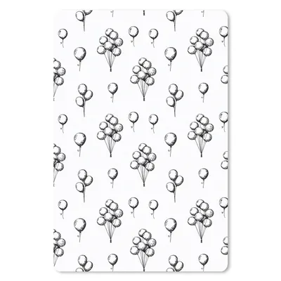 Produktbild von MuchoWow® Mauspad Mousepad Ballon - Muster - Schwarz und Weiß 18x27 cm - Mousepads - Maus Mat - Pad - Mausunterlage