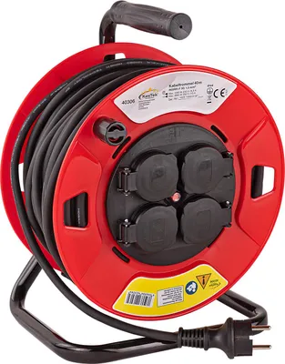 Kabelrolle Außen Kabeltrommel Verlängerungskabel 40 Meter 4 Steckplätze H05RR-F 3G1,5mm IP44 Werkstatt Gartenhaus Garage Hobby Keller Wohnwagen Wohnmobil günstig kaufen 398196 40306 4066986403064 Stabilo-Fachmarkt.de