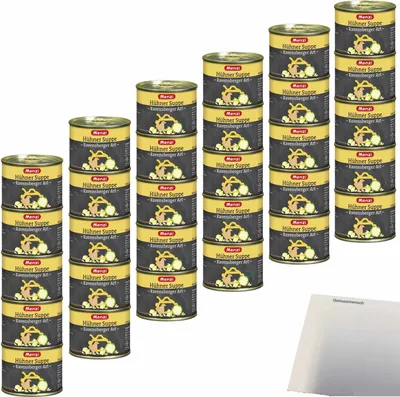 Produktbild von Menzi Hühner Suppe Ravensberger Art 6er Pack (30x200ml Dose) + usy Block