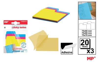 Produktbild von Transparente, selbstklebende Indexetiketten, 3 x 20 Stück