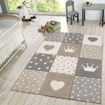 Produktbild von TT Home Kinderzimmerteppich Teppich Junge Mädchen Kinderteppich Modern 3D Design Pastell Größe 200x290 cm