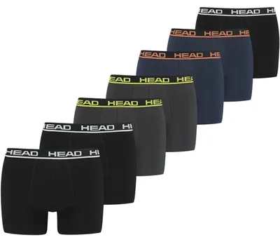 Produktbild von 7er Pack HEAD Herren Boxer Boxershorts Basic Pant Unterwäsche , Farbe:Phantom / Blue Combo, Bekleidungsgröße:L