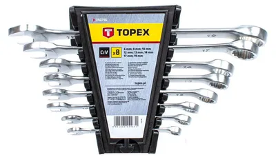 Immagine prodotto di Chiavi combinate TOPEX 6-19 mm, set di 8 pezzi.