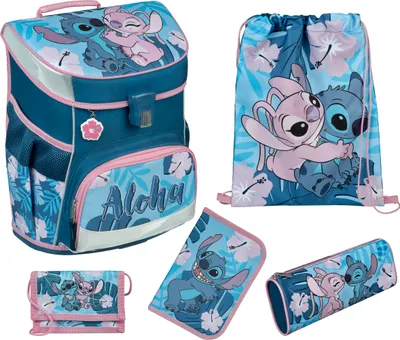 Produktbild von STITCH Schulranzen für 1. Klasse Scooli Campus Fit Modell für Mädchen inkl. Federmappe, Schlamper, Turn- und Geldbeutel (5-teiliges Grundset)