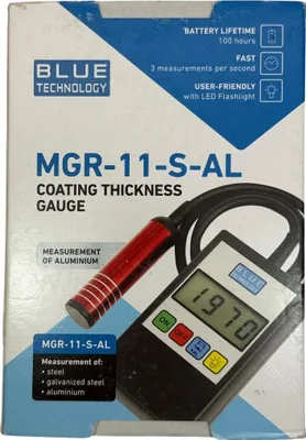 Produktbild von Blue Technology Schichtdickenmessgerät | Lackdickenmessgerät | Lacktester für Auto | MGR-11-S-AL Stahl & Aluminium Karosserie |  EU
