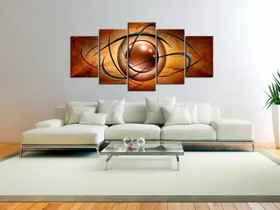 Produktbild von Akustikbild Abstrakt 200x100 cm 5-teilige Bilder Akustikschaum Hochleistungsschallabsorber Schallschutz Leinwand 5 tlg Wandbild Raumakustik Schalldämmung 020101-243