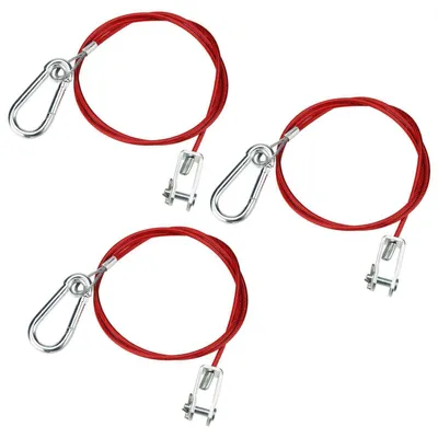 Produktbild von Abreißseil Bremsseil 3 Stück 1m mit Karabiner Gabelkopf 400 kg Stahlseil für Anhänger