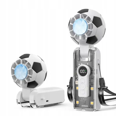 Productafbeelding van Handventilator, draagbare, opvouwbare USB-ventilator, mini-ventilator met 6 ventilatorsnelheden en een 3600mAh batterij. Ideaal als cadeau voor voetballiefhebbers
