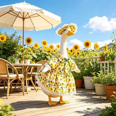 Produktbild von Goose Outfits - Gartenbilder Set - Außendekoration - Sonnenblumendruck - 584 cm - Sonnenblumenstil