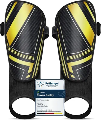 Produktbild von Professionelle Fußballschoner mit Knöchelschutz Schwarz Gold L