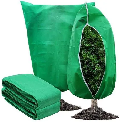 Zdjęcie produktu dla Osłona na rośliny na zimę, zestaw 2 szt., z zamkiem błyskawicznym, sznurek do ściągania, chroni przed chłodem i mrozem, 80 x 120 cm