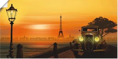 Produktbild von ARTland Poster Paris Nostalgie Größe: 100x50 cm