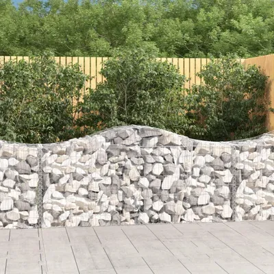 Image de vidaXL Gabion avec arc surélevé 200x50x80/100 cm Fer galvanisé