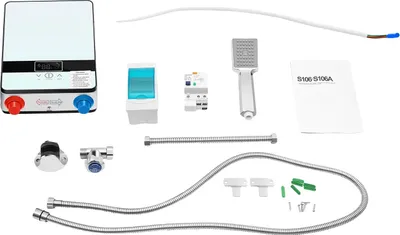 Obrázek produktu pro Průtokový ohřívač vody, příkon 6500 W, vodotěsnost IPX4, kompaktní design, BÍLÝ