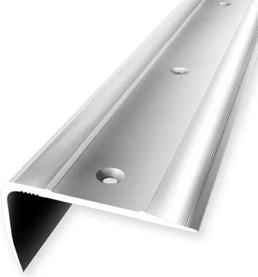 Produktbild von Treppenkantenprofil 29 x 53 x 2500 mm Winkelprofil Einfasshöhe 0 - 27 mm Aluminium Geriffelt Versenkt Gebohrt Alu poliert Küberit