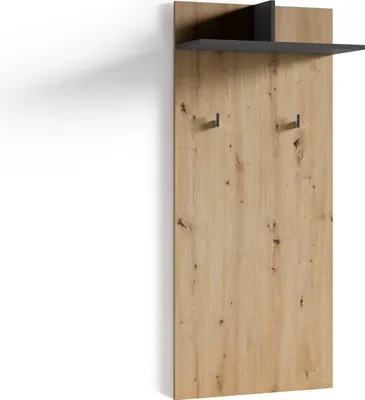 Produktbild von byLIVING Garderobenpaneel Ben, mit Hutablage und Kleiderhaken, in Artisan Eiche-Optik