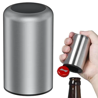 Produktbild von Automatischer Flaschenöffner Bier, Edelstahl Druck‑Flaschenöffner mit Magnet, praktischer Helfer für Bar, Party und Haushalt