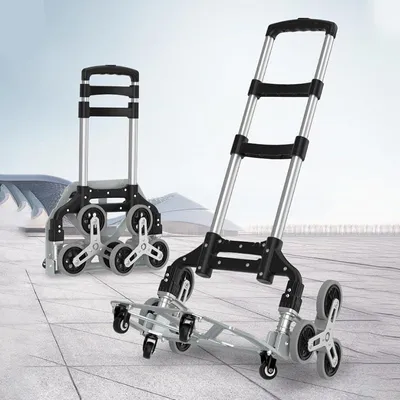 Image de Chariot escabeau pliable avec roues à 360 degrés - Jusqu'à 100 kg