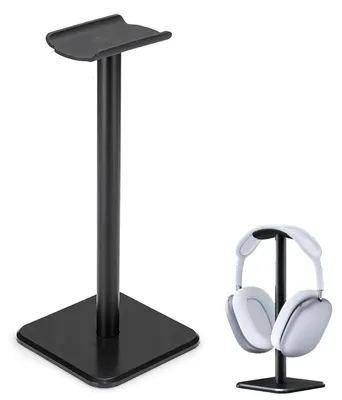 Produktbild von Kopfhörerhalter Headsetständer Kopfhörerständer - Aluminium - Schwarz - Abnehmbarer Fuß und Halterung für Over-Ear-Kopfhörer
