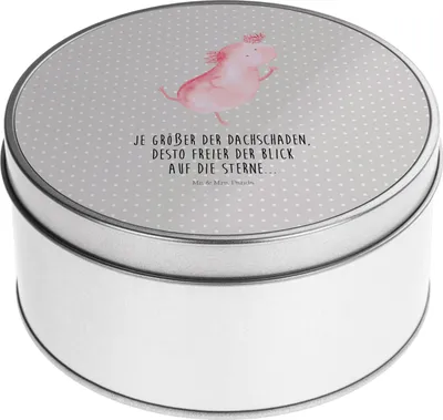 Produktbild von Mr. & Mrs. Panda Dose Axolotl Tanzen - Grau Pastell - Geschenk, Sterne, Lurch, Kaffeedose, gut Gelaunt, keksdosen, Aufbewahrungsdosen, Vorratsdosen, Axolot, Blechdose
