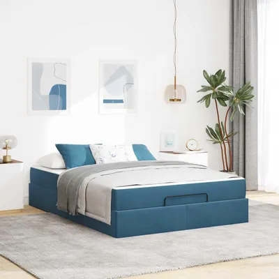 Obrázok produktu pre Maison Exclusive – Posteľ s matracom, 2 kusy, modrá, zamat