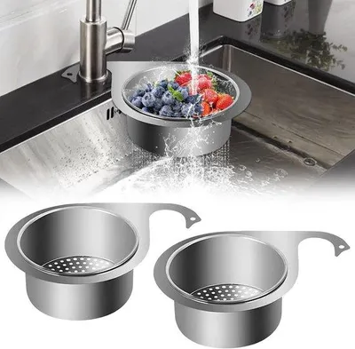 Immagine prodotto di Colino in acciaio inossidabile, lavabile, per lavello da cucina, in 2 pezzi