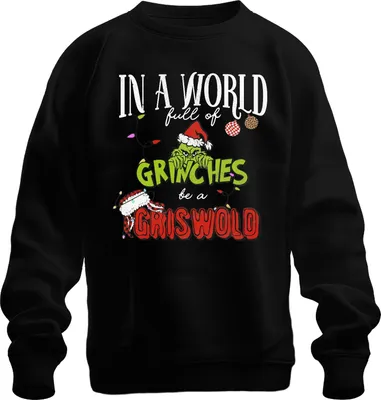 Immagine prodotto di In un mondo pieno di grinches essere un Griswold Weihnachten lustig Unisex Felpa Pullover, Schwarz, L