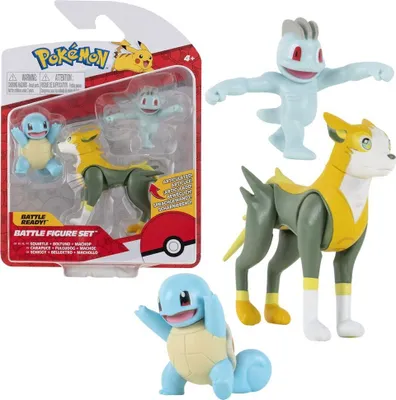 Produktbild von Boti Pokemon Battle Figuren Schiggy , Bellektro und Machollo 3er Set