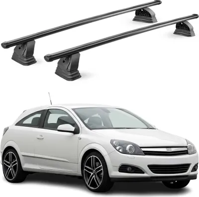 Productafbeelding van Stalen dakdragers voor Opel Astra H 2004-2009, 3-deurs, met afsluitbaar, 2-delig, zwart
