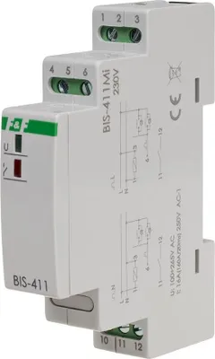 Obrázok produktu pre 1P 16A 230V AC bistabilné relé s inrush pamäťou 160A/20ms F&F BIS-411M-LED