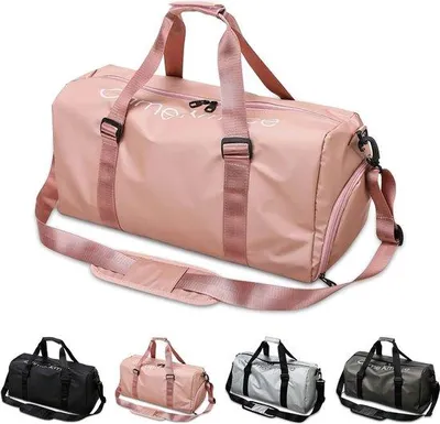 Produktbild von Unyqoos® Sport- & Reisetasche 35 L – leichte, wasserabweisende Weekender-Tasche aus 600D Oxford, Schuhfach & Nassfach, 52×24×24 cm, Rosa, 0,53 kg