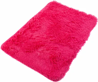 Produktbild von Teppich Badematte Badezimmer Shaggy Hochflor Langflor Rutschfest Pink Microfibra 60 x 100 cm