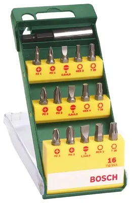 Produktbild von 16-teiliges Schrauberbit-Set mit magnetischen Universalhalter