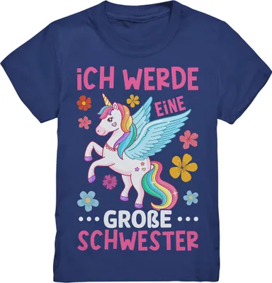 Produktbild von Große Schwester T-Shirt Einhorn Große Schwester Geschenk – Indigo / 152/164 (12-14)