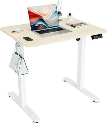 Obrázok produktu pre Elektrický výškovo nastaviteľný stôl 80x60cm biely dub