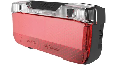 Produktbild von Herrmans Gepäckträgerrücklicht H-TraceBa Batteriebetrieb, on/off, 50mm, rot/schwarz