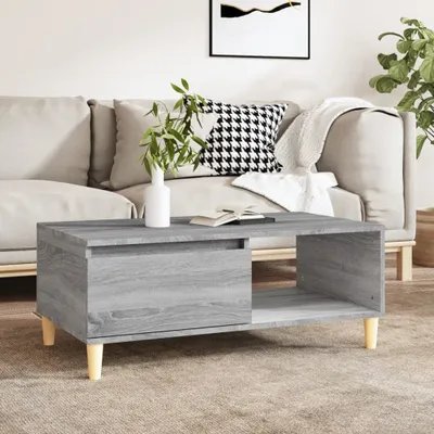 Produktbild von "Rabatt" Couchtisch modern - Wohnzimmertisch - Einfache Montage - Grau Sonoma 90x50x36,5 cm Holzwerkstoff - Kaffeetisch CC21852