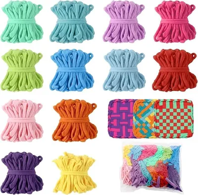 Imagen del producto de 1000 unidades de cintas de tejido para rellenar, 12 colores vibrantes, cintas de tejido elásticas, compatibles con marcos de tejido para tapices de 7 pulgadas, kit de tejido para proyectos creativos, material para ideas de regalos