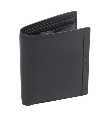 Produktbild von Schwarze Herren Scheintasche aus Leder – Hochformat & RFID-geschützt